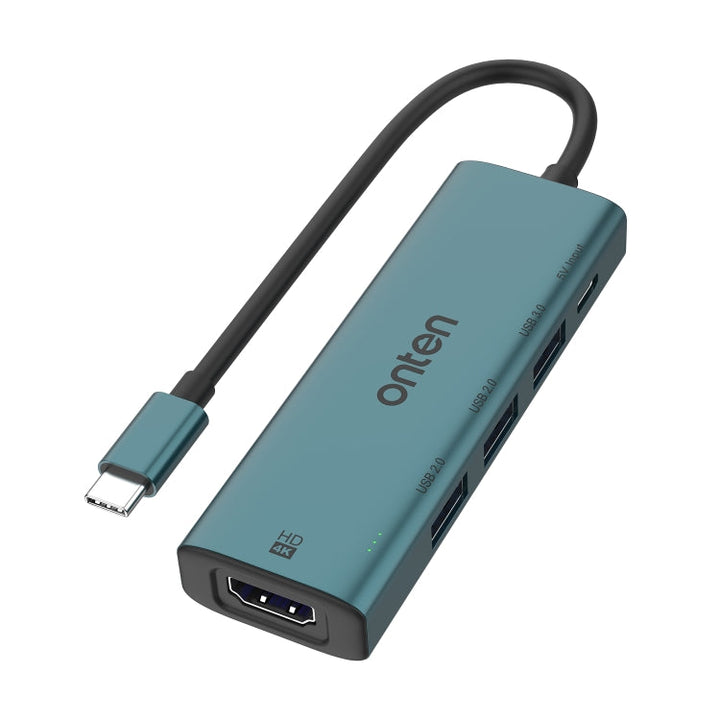 Lisslune | Onten UC123 5 in 1 USB-C / Type-C to HDMI + USB3.0 HUB Docking Station with 5V input