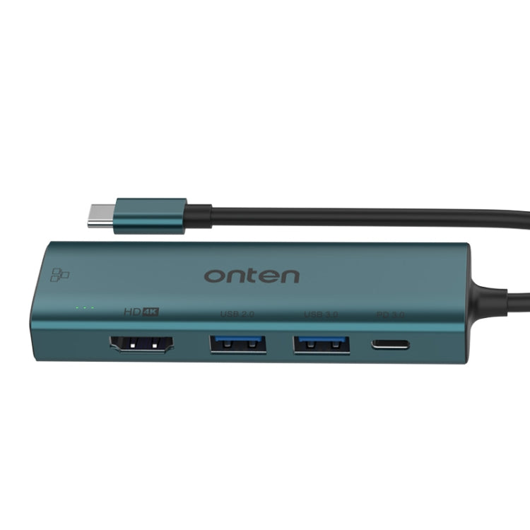 Lisslune | Onten UC125 5 in 1 USB-C / Type-C to HDMI+USB3.0+PD3.0 Multifunction HUB with 100Mbps Network Adapter