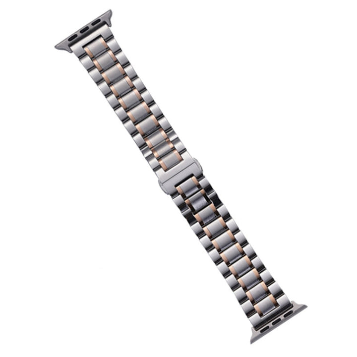 Lisslune | For Apple Watch SE 2023 44mm Five-Pearl Stainless Steel Bracelet (Silver Rose Gold)