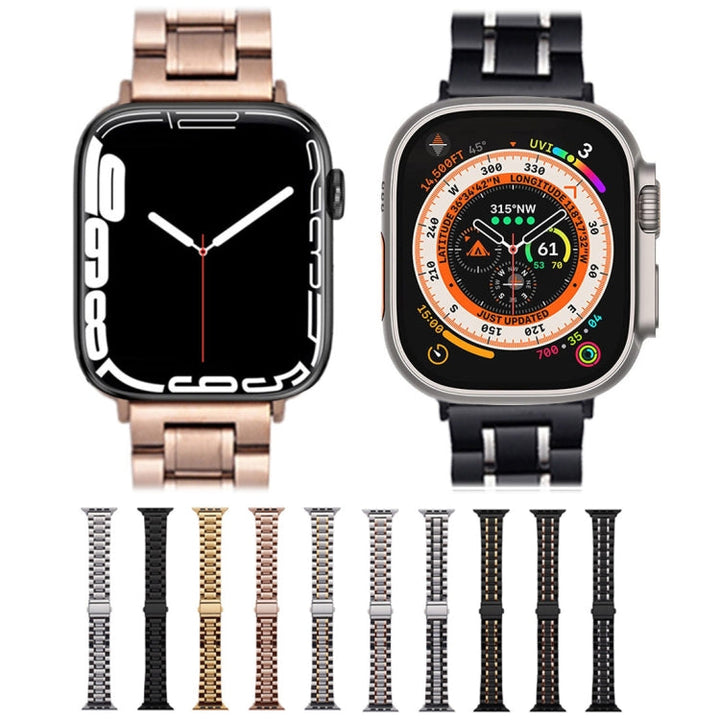 Lisslune | For Apple Watch SE 40mm Five-Bead Stainless Steel Band (Gold)