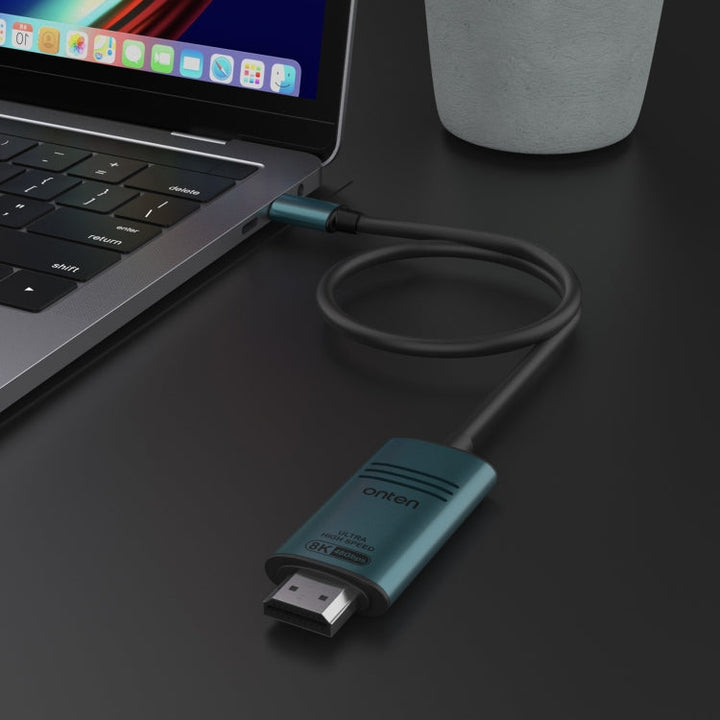 Lisslune | Onten UC982 8K 60Hz USB-C / Type-C to HDMI Video HD Converter Cable (Pine Green)