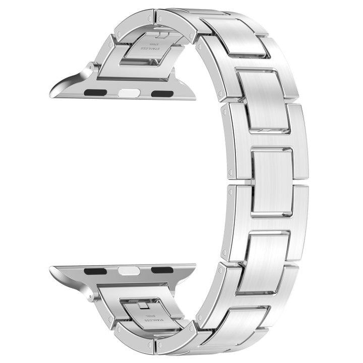 Lisslune | For Apple Watch SE 2023 44mm H Slim Stainless Steel Band (Silver)