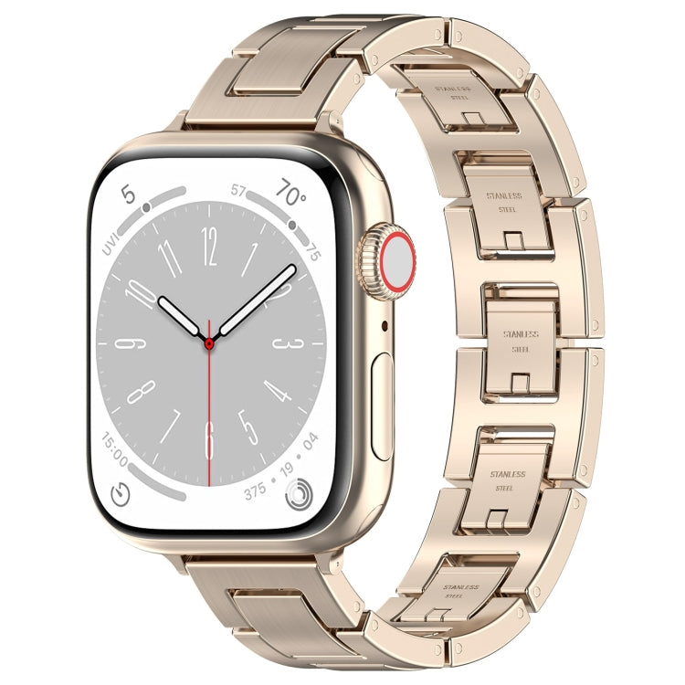 Lisslune | For Apple Watch Series 9 41mm H Slim Stainless Steel Band (Starlight)
