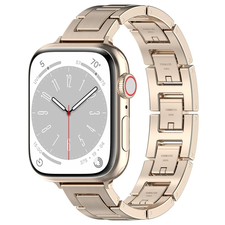 Lisslune | For Apple Watch Series 9 41mm H Slim Stainless Steel Band (Starlight)