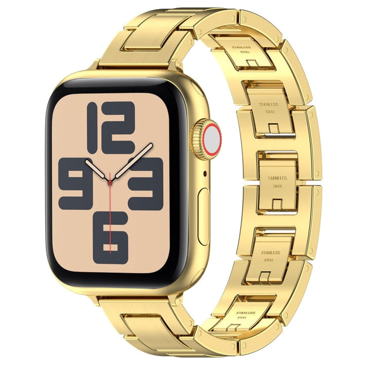 Lisslune | For Apple Watch SE 40mm H Slim Stainless Steel Bracelet (Gold)