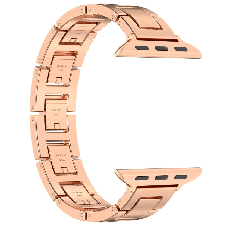 Lisslune | For Apple Watch Series 3 38mm H Slim Stainless Steel Band (Rose Gold)