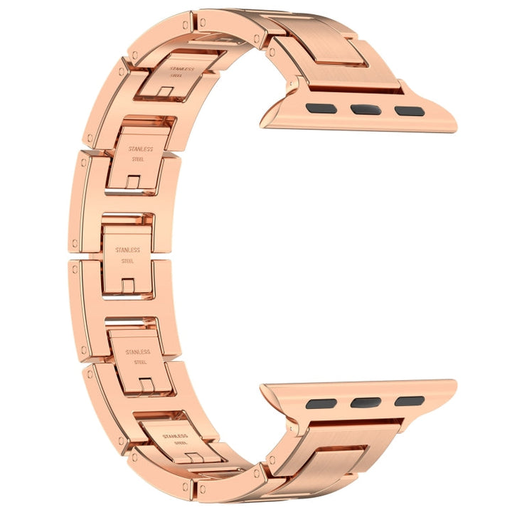 Lisslune | For Apple Watch Series 3 38mm H Slim Stainless Steel Band (Rose Gold)