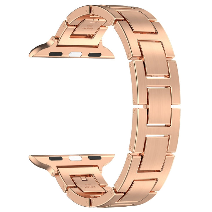 Lisslune | For Apple Watch Series 3 38mm H Slim Stainless Steel Band (Rose Gold)