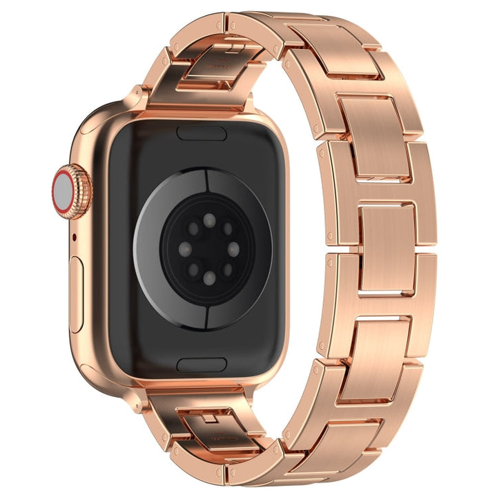 Lisslune | For Apple Watch Series 3 38mm H Slim Stainless Steel Band (Rose Gold)