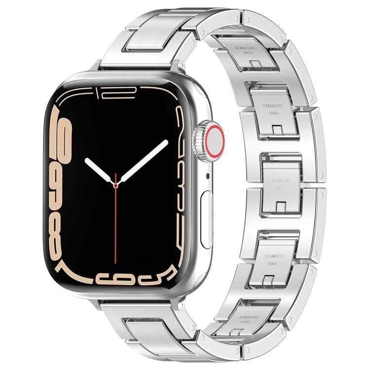 Lisslune | For Apple Watch Series 3 42mm H Slim Stainless Steel Band (Silver)