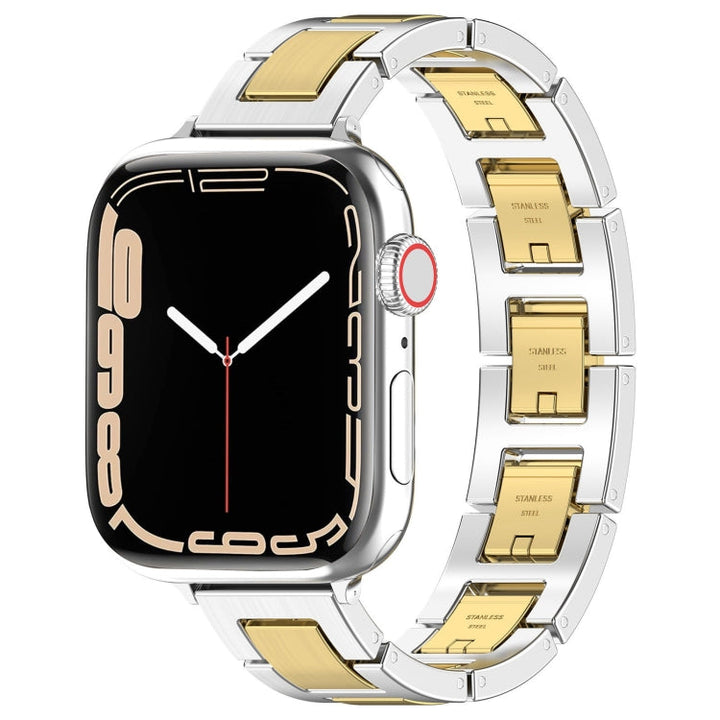 Lisslune | For Apple Watch Series 2 38mm H Slim Stainless Steel Band (Silver Gold)