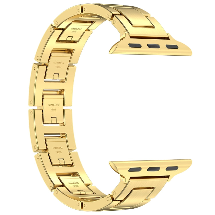 Lisslune | For Apple Watch 42mm H Slim Stainless Steel Bracelet (Gold)
