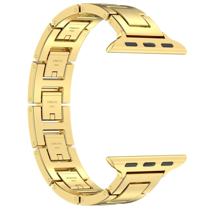 Lisslune | For Apple Watch 42mm H Slim Stainless Steel Bracelet (Gold)
