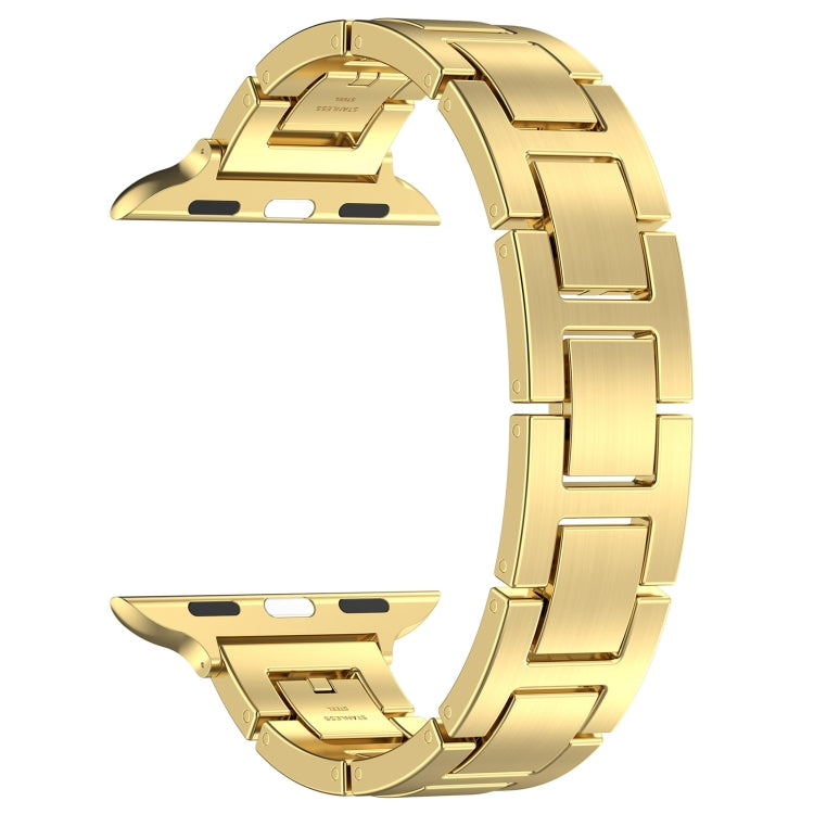 Lisslune | For Apple Watch 42mm H Slim Stainless Steel Bracelet (Gold)