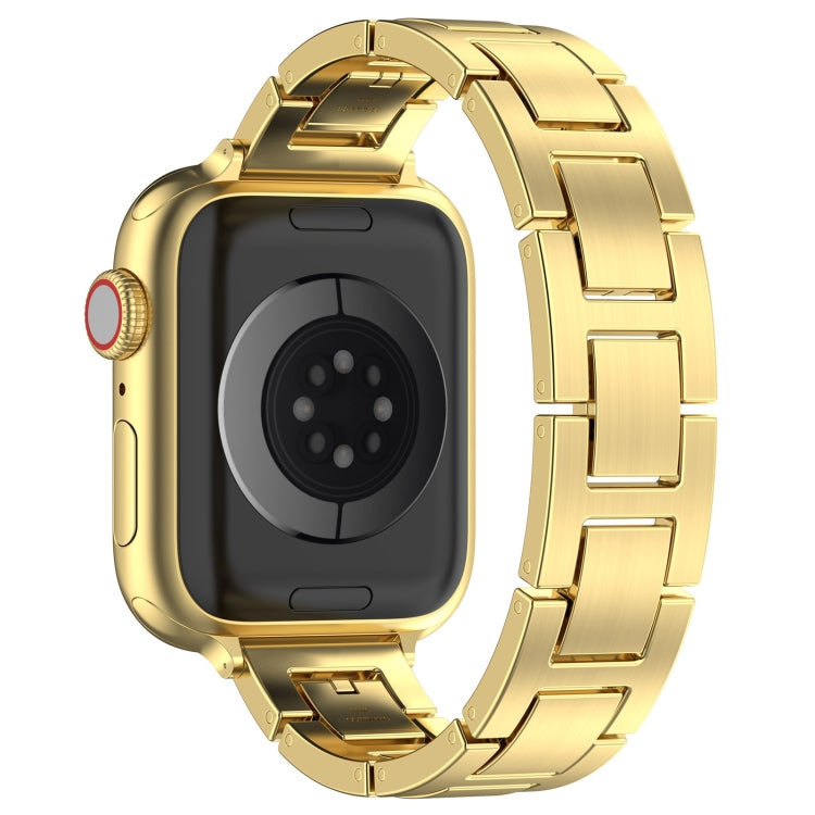 Lisslune | For Apple Watch 42mm H Slim Stainless Steel Bracelet (Gold)