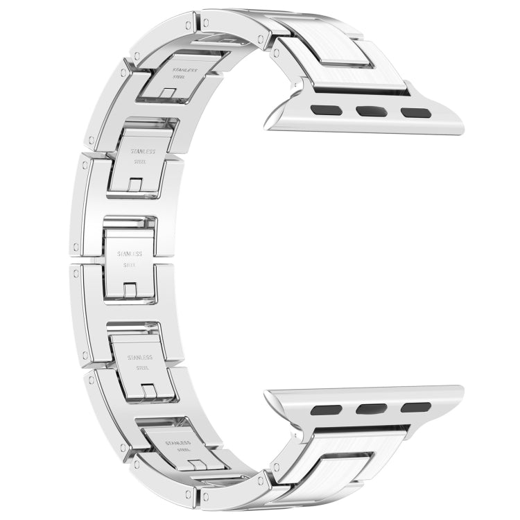 Lisslune | For Apple Watch 38mm H Slim Stainless Steel Band (Silver)