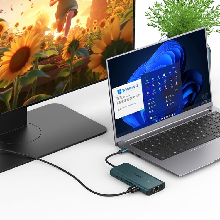 Lisslune | Onten UC961 9 in 1 USB-C / Type-C Multi-Function HUB Docking Station (Green)