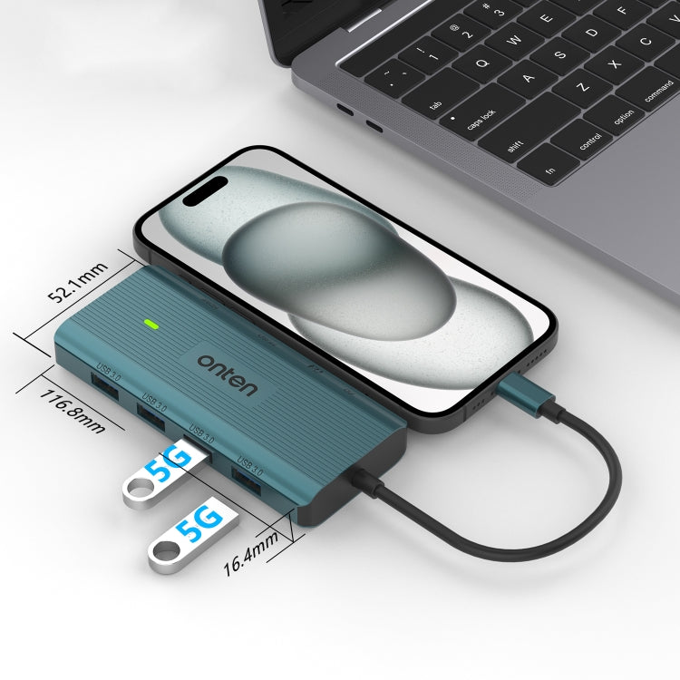 Lisslune | Onten UC962 10 in 1 USB-C / Type-C Multifunction HUB Docking Station (Green)