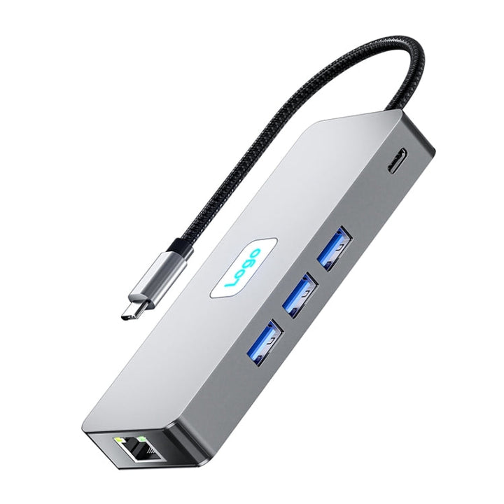 Lisslune | BYL-2401 8 in 1 Type-C to PD100W + USB3.0 + HDMI + DP + RJ45 HUB Docking Station (Space Grey)