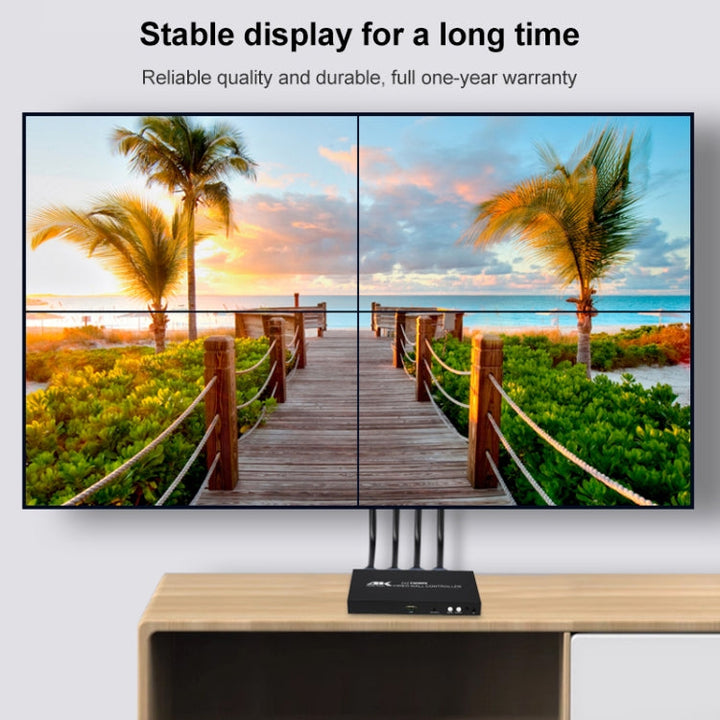 Lisslune | XP03 4K 2x2 HDMI Video Wall Controller Multi-screen Splicing Processor, Style: Playback Version (UK Plug)