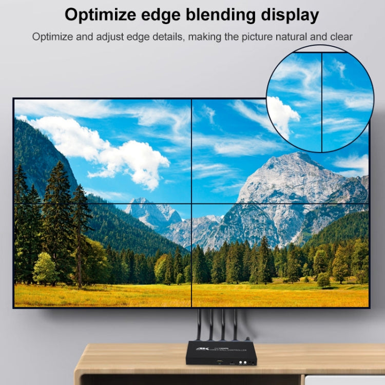 Lisslune | XP03 4K 2x2 HDMI Video Wall Controller Multi-screen Splicing Processor, Style: Playback Version (UK Plug)