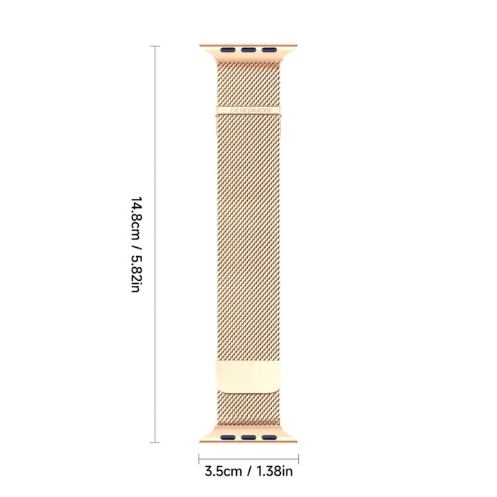 Lisslune | For Apple Watch SE 2023 44mm DUX DUCIS Milanese Pro Series stainless steel watch band (Gold)