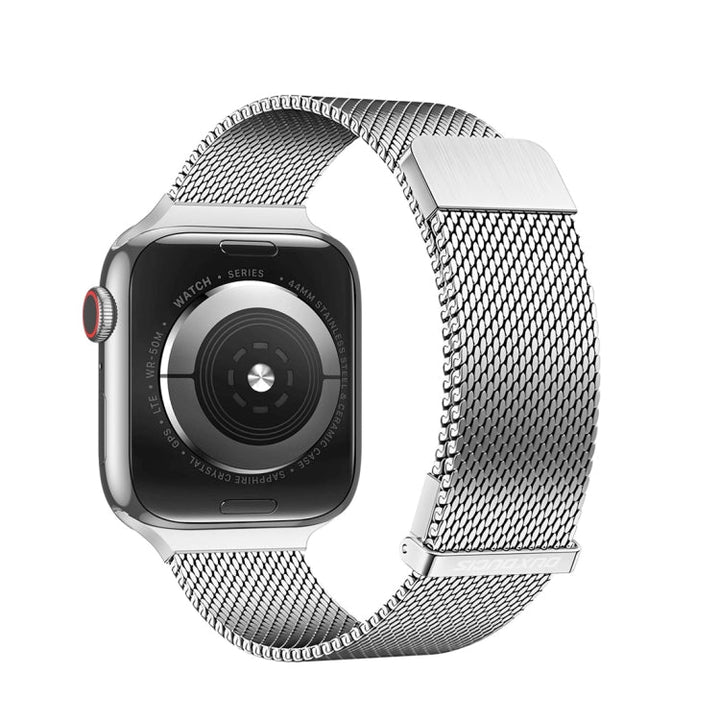 Lisslune | For Apple Watch SE 2023 44mm DUX DUCIS Milanese Pro Series Stainless Steel Band (Silver)