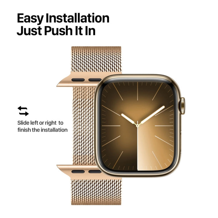 Lisslune | For Apple Watch SE 2023 40mm DUX DUCIS Milanese Pro Series Stainless Steel Band (Gold)