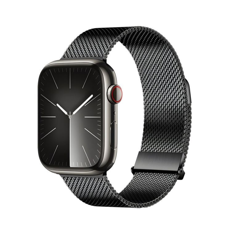 Lisslune | For Apple Watch Series 9 45mm DUX DUCIS Milanese Pro Series Stainless Steel Band (Black)