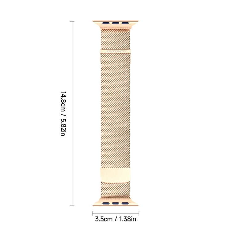 Lisslune | For Apple Watch Series 9 45mm DUX DUCIS Milanese Pro Series Stainless Steel Watch Strap (Gold)