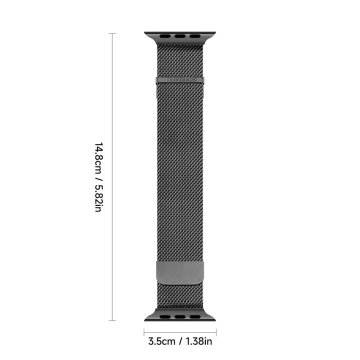 Lisslune | For Apple Watch Series 9 41mm DUX DUCIS Milanese Pro Series Stainless Steel Watch Band (Black)