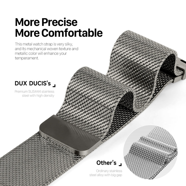 Lisslune | For Apple Watch SE 2022 40mm DUX DUCIS Milanese Pro Series Stainless Steel Band (Graphite)