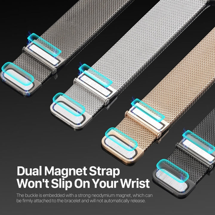 Lisslune | For Apple Watch SE 2022 40mm DUX DUCIS Milanese Pro Series Stainless Steel Band (Graphite)