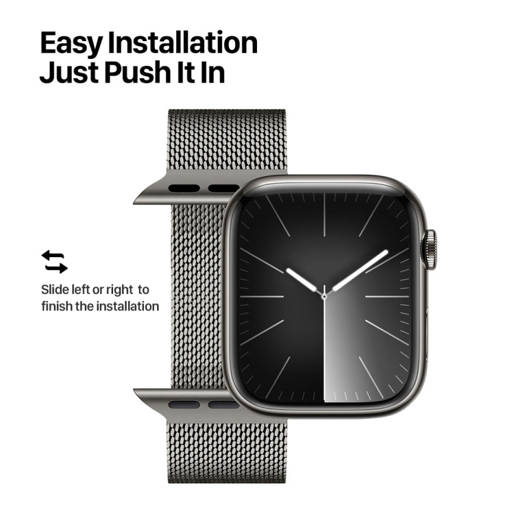 Lisslune | For Apple Watch SE 2022 40mm DUX DUCIS Milanese Pro Series Stainless Steel Band (Graphite)