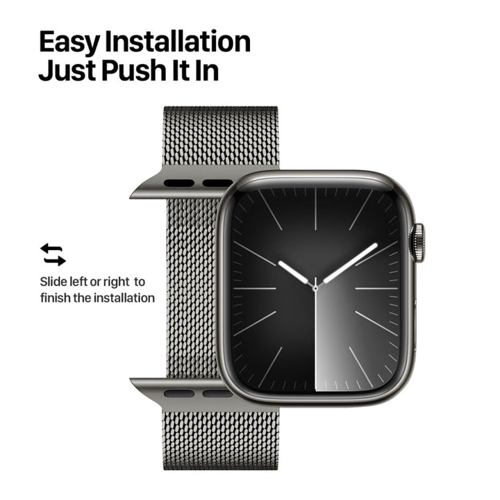 Lisslune | For Apple Watch SE 2022 40mm DUX DUCIS Milanese Pro Series Stainless Steel Band (Graphite)