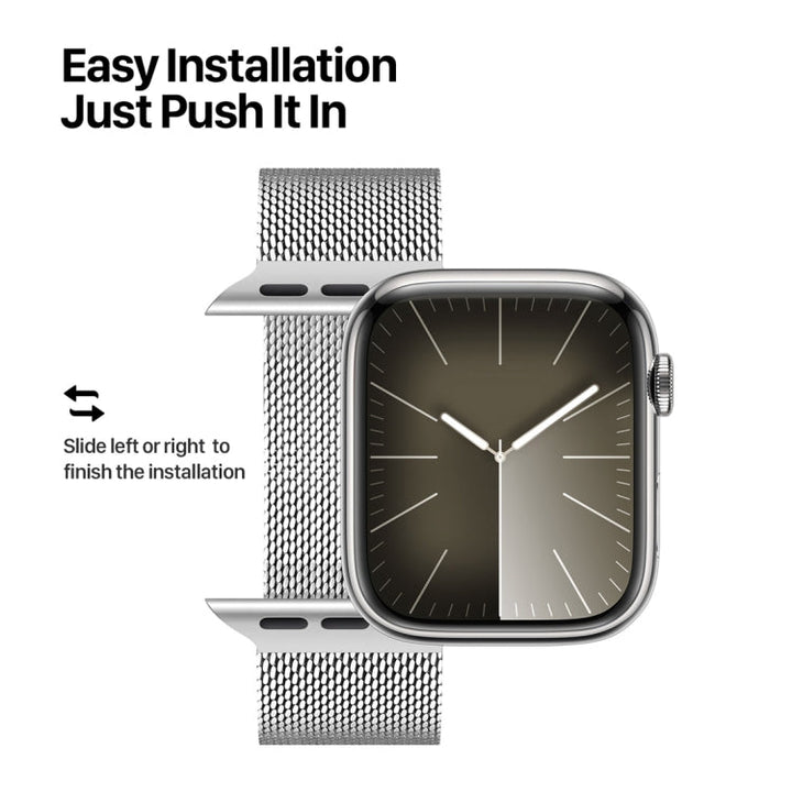 Lisslune | For Apple Watch SE 2022 40mm DUX DUCIS Milanese Pro Series Stainless Steel Strap (Silver)
