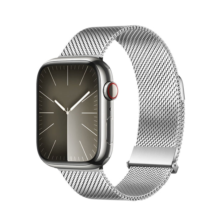 Lisslune | For Apple Watch SE 44mm DUX DUCIS Milanese Pro Series Stainless Steel Watch Strap (Silver)