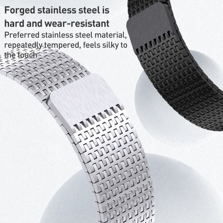 Lisslune | For Apple Watch Ultra 49mm Milanese Loop Magnetic Closure Stainless Steel Band (Gold)