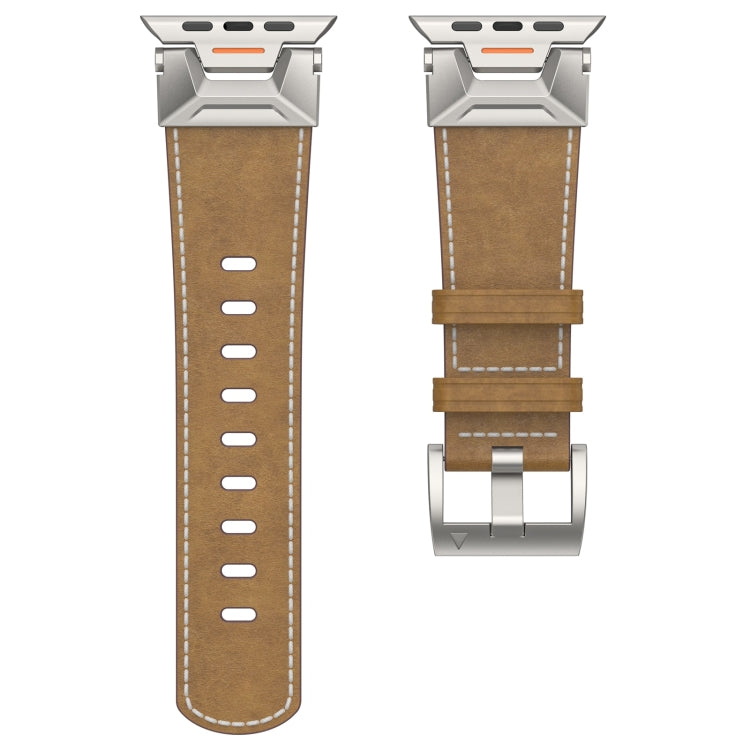Lisslune | For Apple Watch Ultra 49mm Mecha Style Leather Strap (Light Brown)