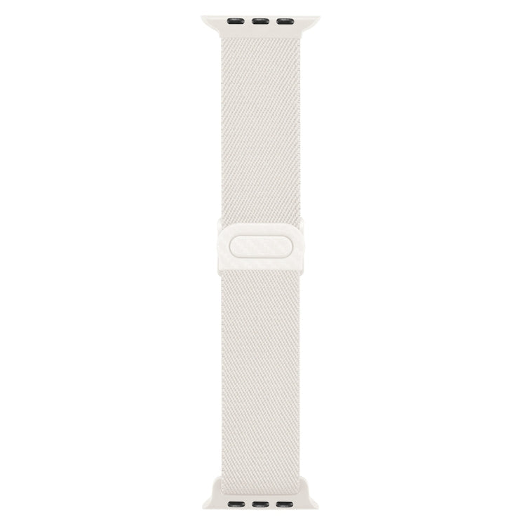 Lisslune | For Apple Watch SE 2023 44mm Carbon Fiber Texture Snap-Buckle Nylon Watch Band (Starlight)