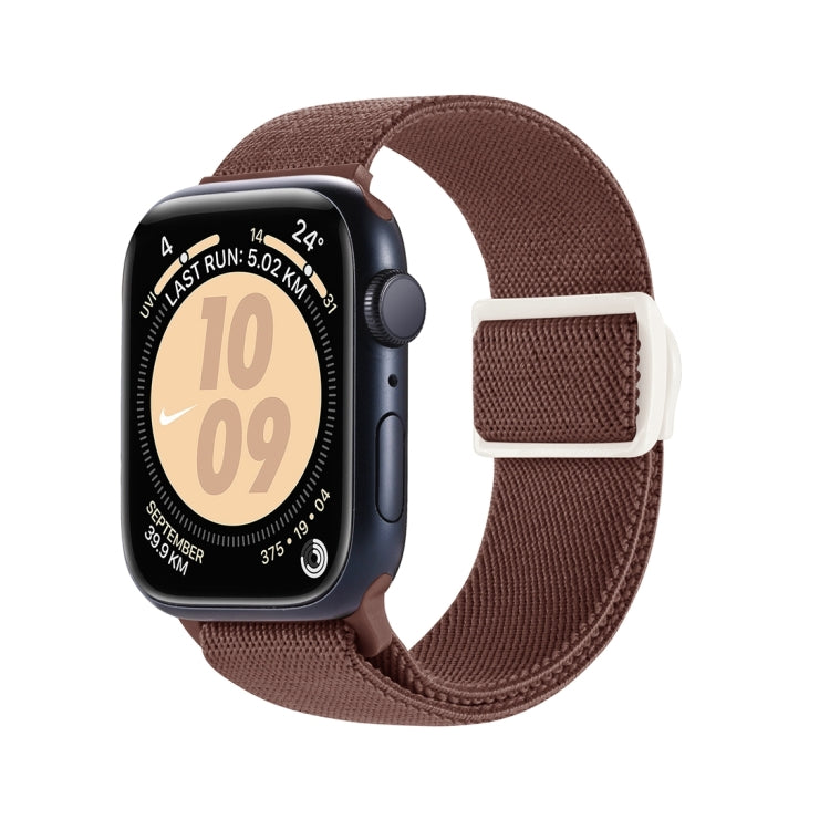 Lisslune | For Apple Watch SE 2023 44mm Carbon Fiber Texture Snap-Buckle Nylon Watch Band (Smoke Purple)