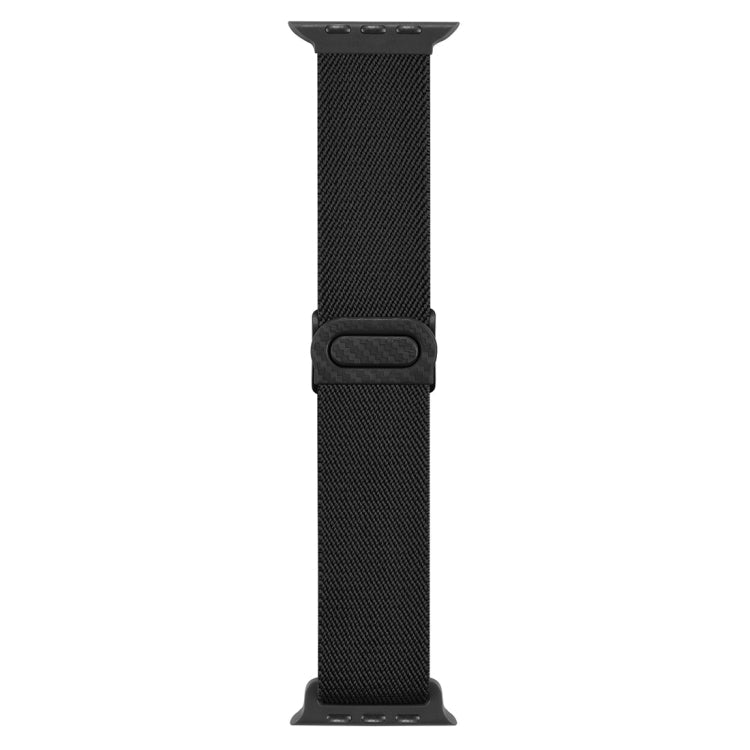 Lisslune | For Apple Watch SE 2023 40mm Carbon Fiber Texture Snap Buckle Nylon Watch Band (Black)