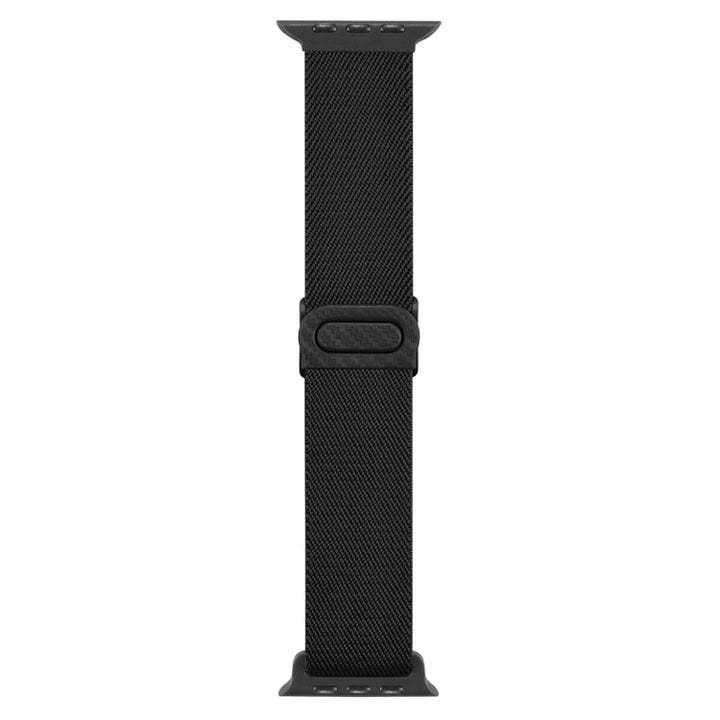 Lisslune | For Apple Watch SE 2023 40mm Carbon Fiber Texture Snap Buckle Nylon Watch Band (Black)