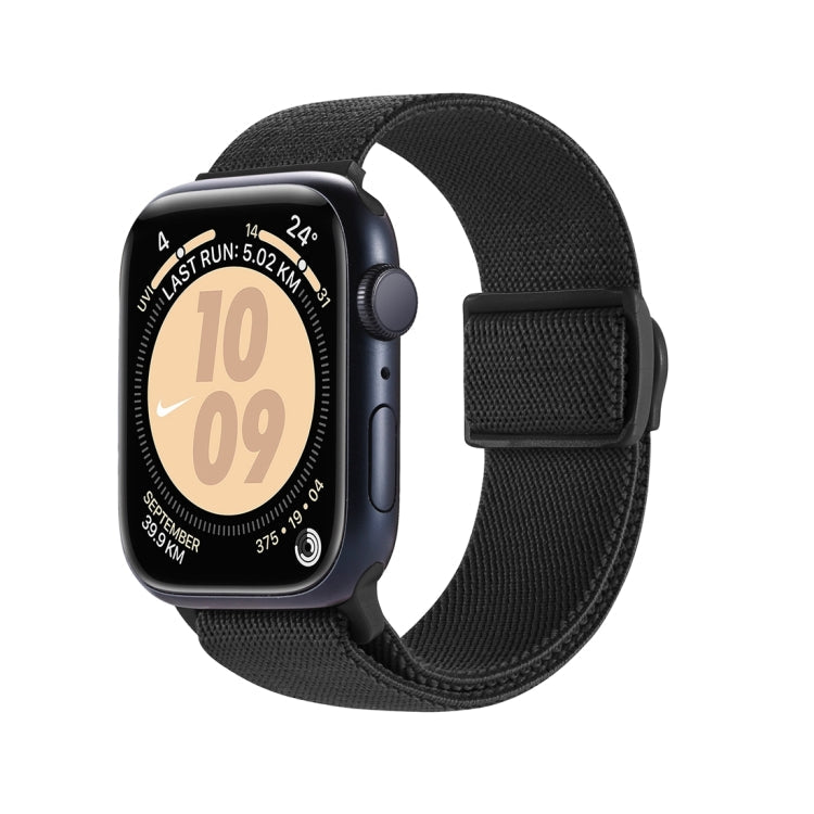 Lisslune | For Apple Watch SE 2023 40mm Carbon Fiber Texture Snap Buckle Nylon Watch Band (Black)