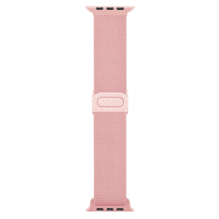 Lisslune | For Apple Watch Ultra 2 49mm Carbon Fiber Structure Snap Buckle Nylon Watch Band (Pink)