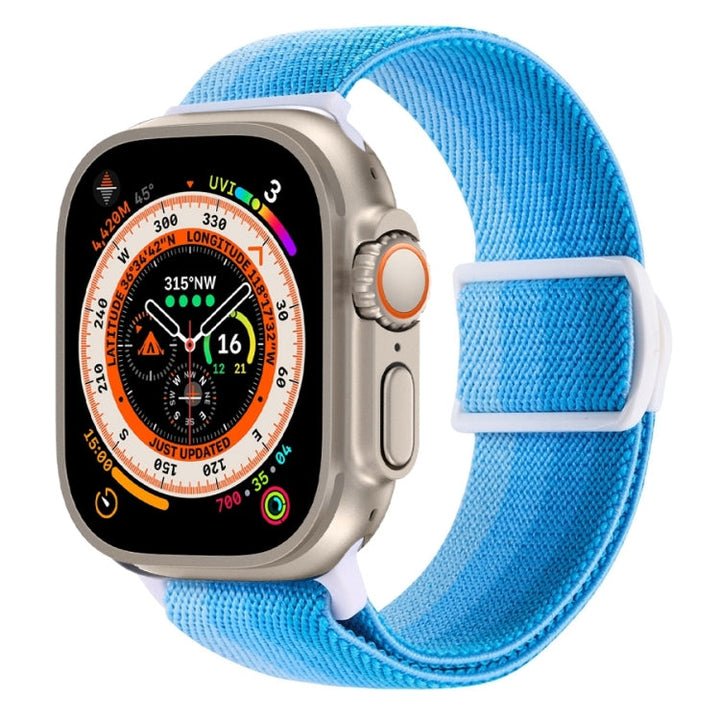 Lisslune | For Apple Watch Ultra 2 49mm Carbon Fiber Texture Snap Closure Nylon Watch Band (Gradient Blue)