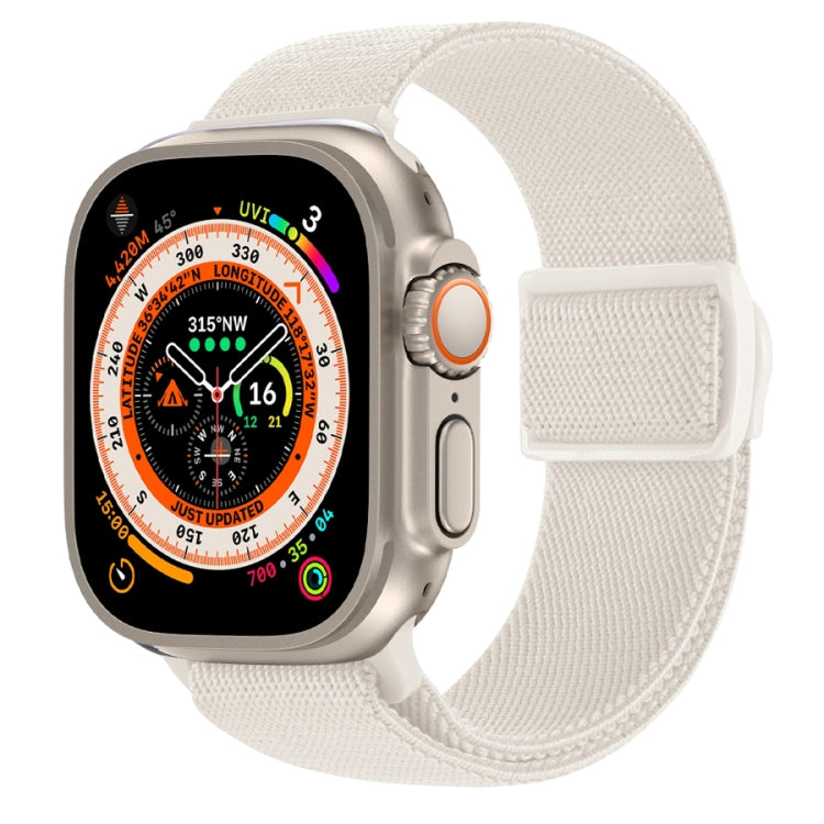 Lisslune | For Apple Watch Ultra 49mm Carbon Fiber Texture Snap Closure Nylon Watch Band (Starlight)