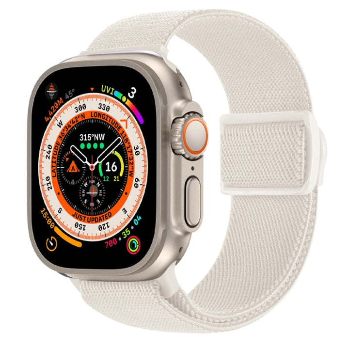Lisslune | For Apple Watch Ultra 49mm Carbon Fiber Texture Snap Closure Nylon Watch Band (Starlight)