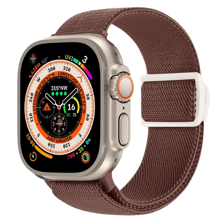 Lisslune | For Apple Watch Ultra 49mm Carbon Fiber Texture Snap-Buckle Nylon Watch Band (Smoked Purple)