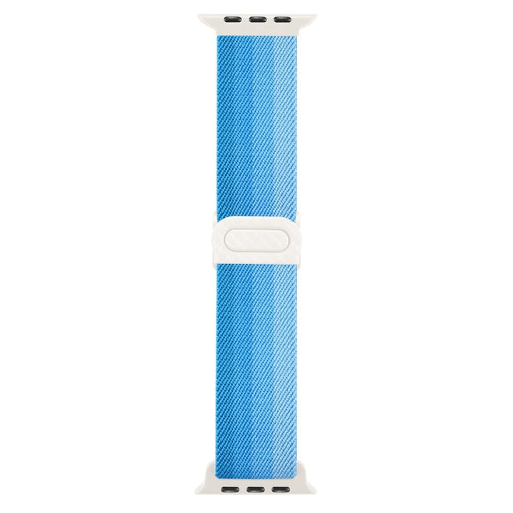 Lisslune | For Apple Watch Series 8 45mm Carbon Fiber Structure Snap-Buckle Nylon Watch Band (Gradient Blue)